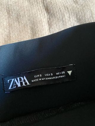 Falda Zara Talla S Cuadros Beige Marrón