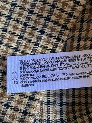 Falda Zara Talla S Cuadros Beige Marrón