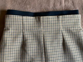 Falda Zara Talla S Cuadros Beige Marrón