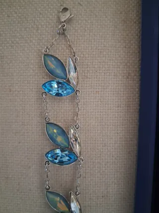 Pulsera Swarovski Cristales Azules y Plateados