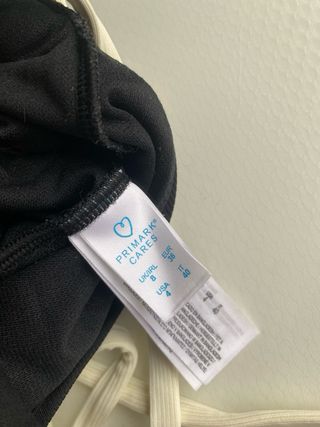 Bañador negro con tiras beige