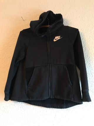 Sudadera Nike forro polar negra. talla 13=xss orig