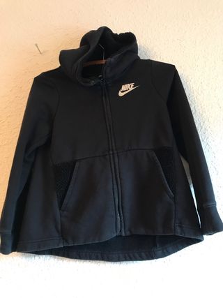 Sudadera Nike forro polar negra. talla 13=xss orig