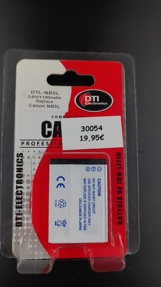 Batería NB5L 3.7v para Canon