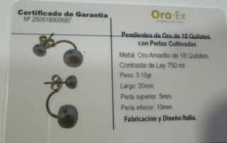 PENDIENTES DE ORO DE 18 QUILATES