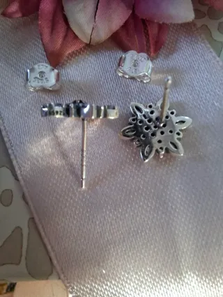 Orecchini Pandora Fiocco di Neve Argento Blu