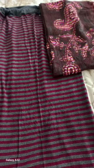 Gonna lunga e scialle cachemire