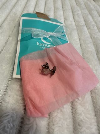 Brincos Prata Flor Rosa