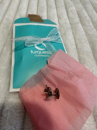 Brincos Prata Flor Rosa