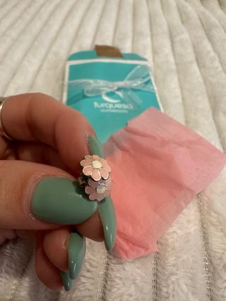 Brincos Prata Flor Rosa