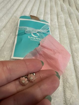 Brincos Prata Flor Rosa