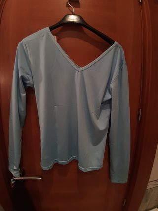 Lote 2 camisetas manga larga M azul coral