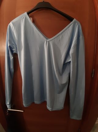 Lote 2 camisetas manga larga M azul coral