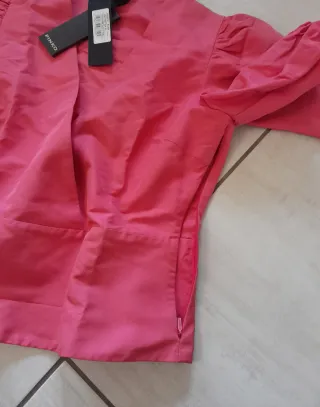 Top Pinko Rosa Maniche a Sbuffo
