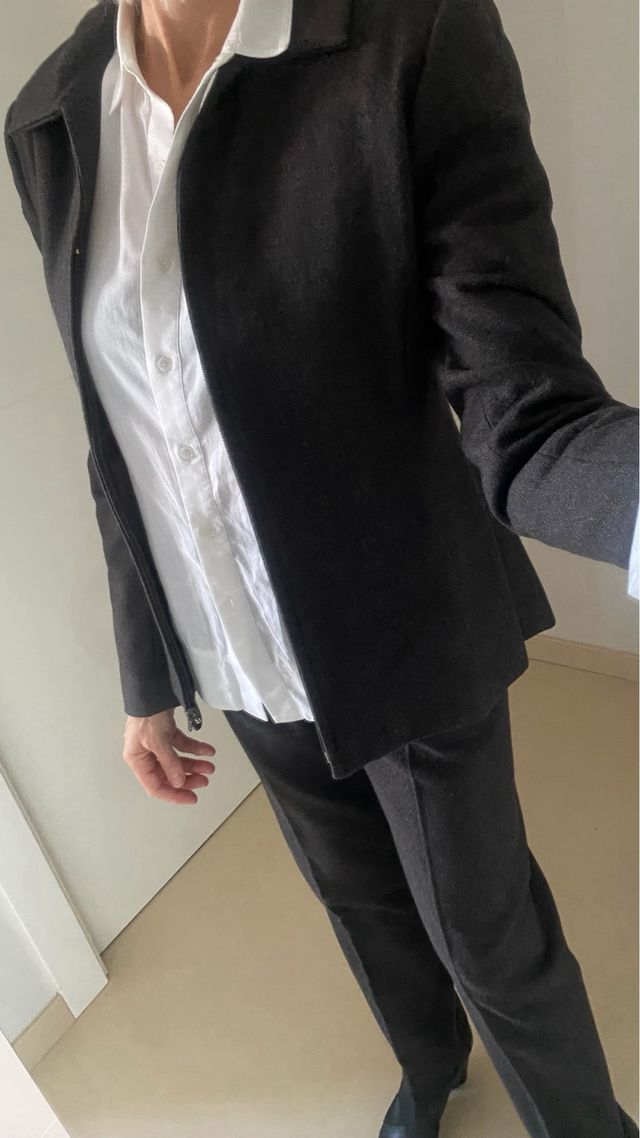 Traje de lana marrón chocolate