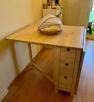 Tavolo Pieghevole in Legno Massello di Betulla Ikea Norden