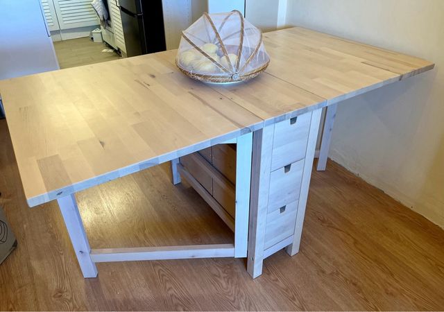 Tavolo Pieghevole in Legno Massello di Betulla Ikea Norden