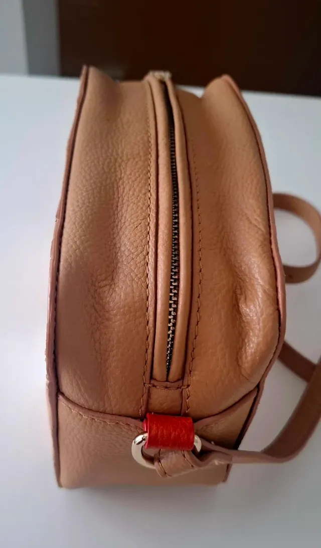 Bolso Piel Gloria Ortiz Rayas Marrón Blanco Negro