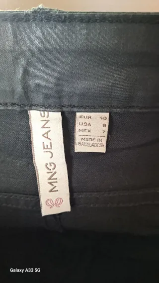Pantalón efecto piel mujer negro