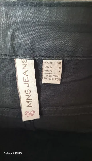 Pantalón efecto piel mujer negro