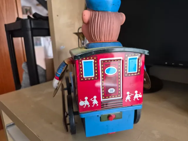 Tren Juguete Antiguo Tambor Trompeta Campana