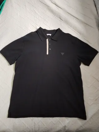 Camisa Polo Guess Negra Botones original