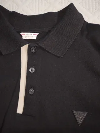 Camisa Polo Guess Negra Botones original