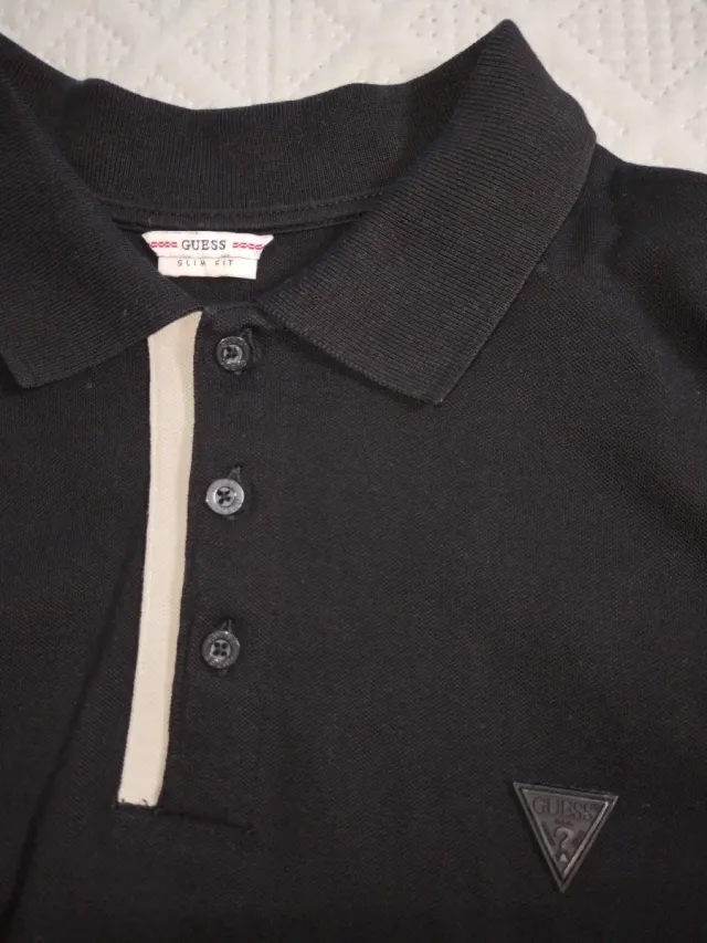 Camisa Polo Guess Negra Botones