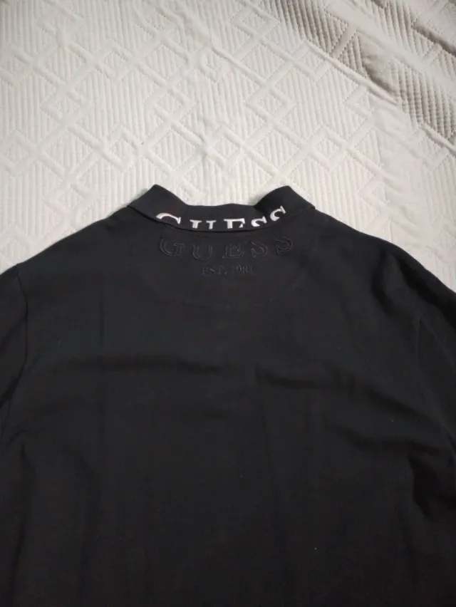 Camisa Polo Guess Negra Botones