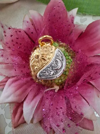 Charm Medaglione Sole e Luna Per Aspera Ad Astra