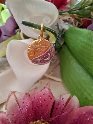 Charm Medaglione Sole e Luna Per Aspera Ad Astra