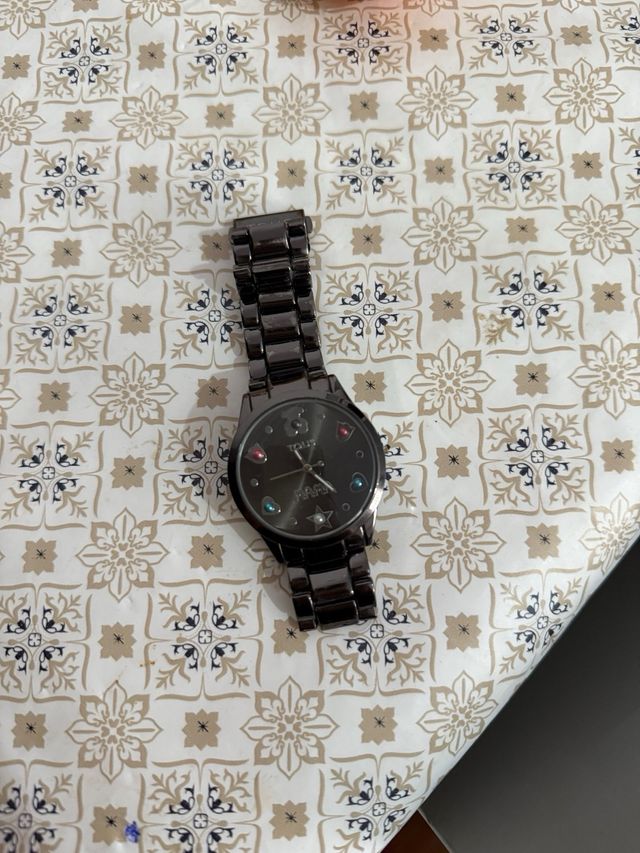 Reloj Tous Mamá Negro y Plateado