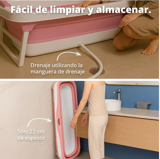 Bañera Plegable Adultos Rosa