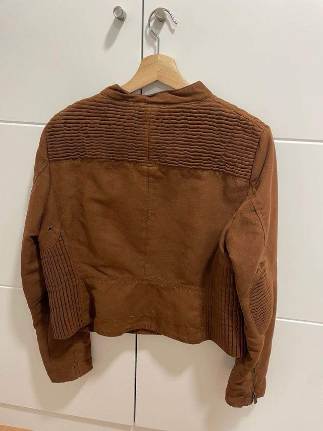 Cazadora Biker Ante Zara Marrón