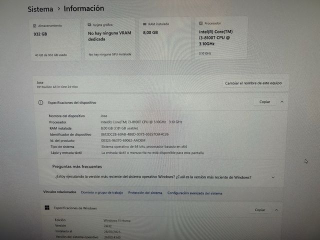 HP Pavilion All-in-One 24 Beige/Plata