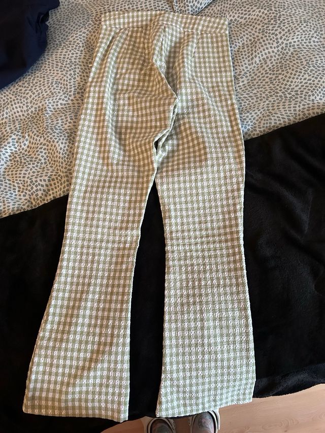 Pantalón Bershka cuadros Vichy tiro alto talla 32