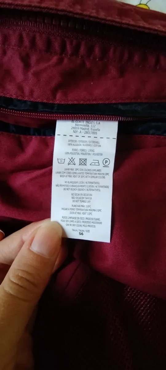 Abrigo Emidio Tucci Burdeos Talla 56