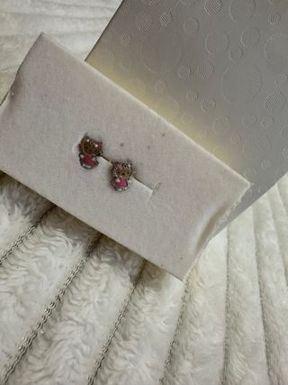 Brincos Hello Kitty Prata Rosa