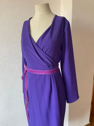 Vestido Matilde Cano Morado Talla 40 Nuevo