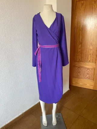 Vestido Matilde Cano Morado Talla 40 Nuevo