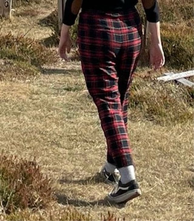 Pantalones Tartán escocés Bershka Rojo y Negro