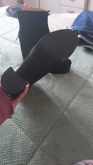 Botas Zara pretas salto plataforma