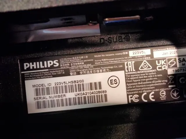 Monitor Philips 223V5L Negro