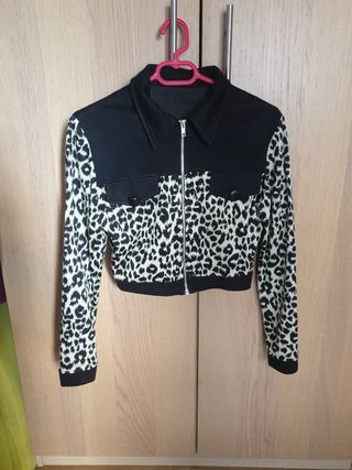Chaqueta corta vintage leopardo