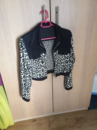 Chaqueta corta vintage leopardo