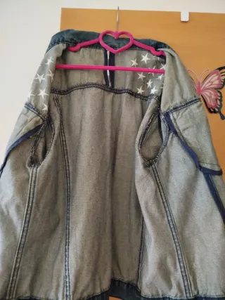 Cazadora vaquera con diseño bandera USA