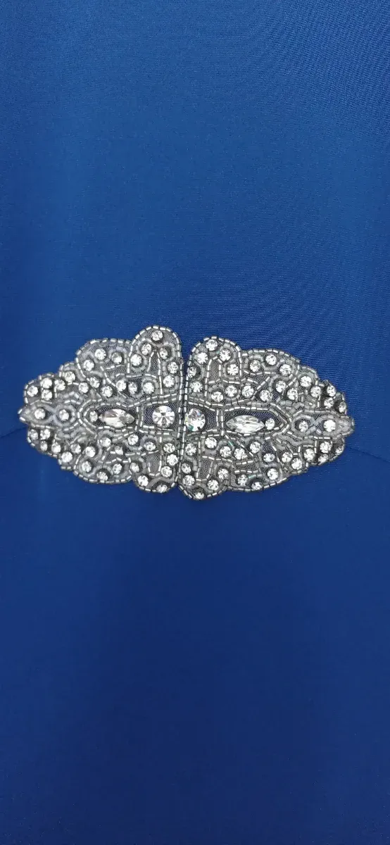 Vestido madrina azul largo alta costura