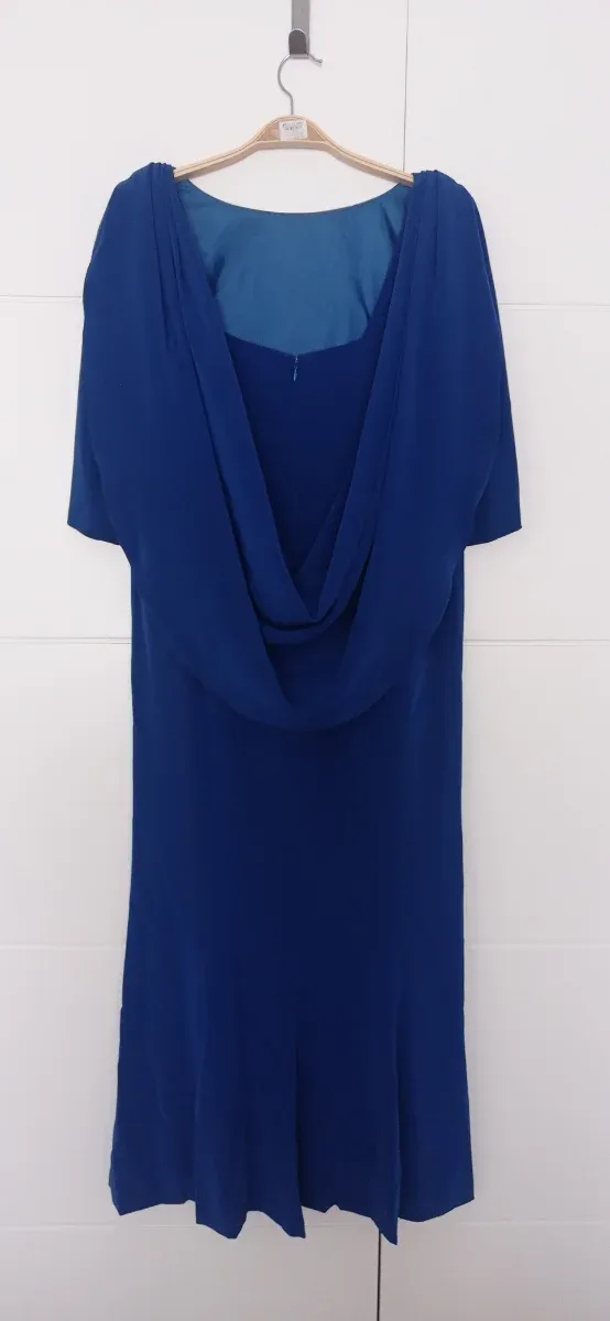 Vestido madrina azul largo alta costura