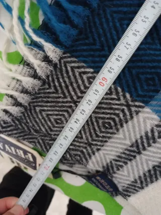 Bufanda Privata cuadros azul y blanco