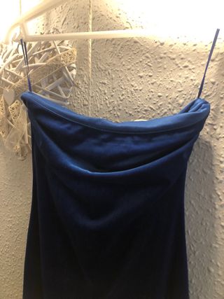 Vestido largo de terciopelo azul